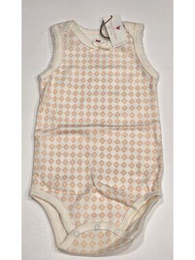 Pink Chicken Baby Girl's One Piece Bodysuit Pink Diamond Print 6/9 Mos. NWT